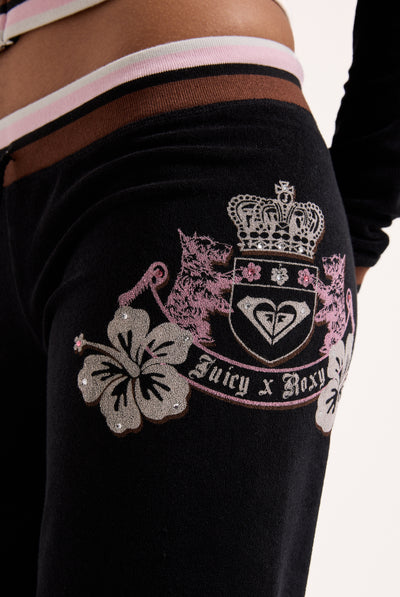 BLACK ROXY x JUICY COUTURE TERRY TOWELLING OG STRAIGHT BOTTOM