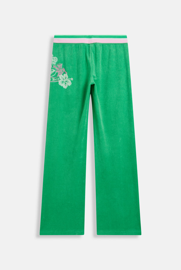 Displays the Island Green Juicy Couture & Roxy Terry towelling OG straight bottom 