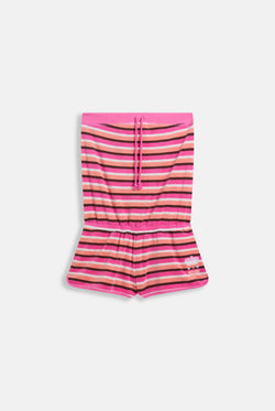 Displays the stripe Roxy & Juicy couture Terry towelling romper 