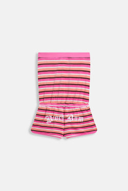 Displays the stripe Roxy & Juicy couture Terry towelling romper 