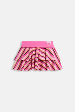 Displays the stripe Roxy x Juicy Couture Terry towelling ruffle mini skirt 