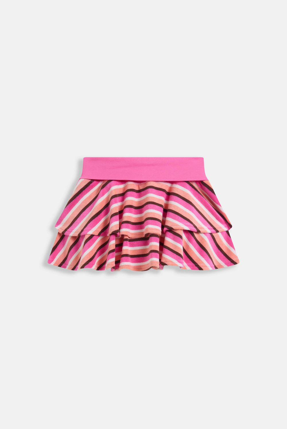 Displays the stripe Roxy x Juicy Couture Terry towelling ruffle mini skirt 