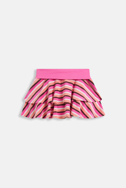 Displays the stripe Roxy x Juicy Couture Terry towelling ruffle mini skirt 