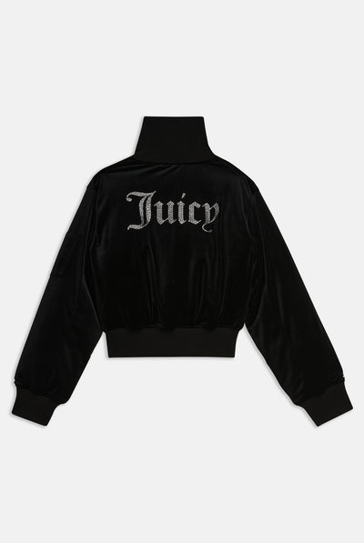 BLACK VELOUR BOMBER JACKET