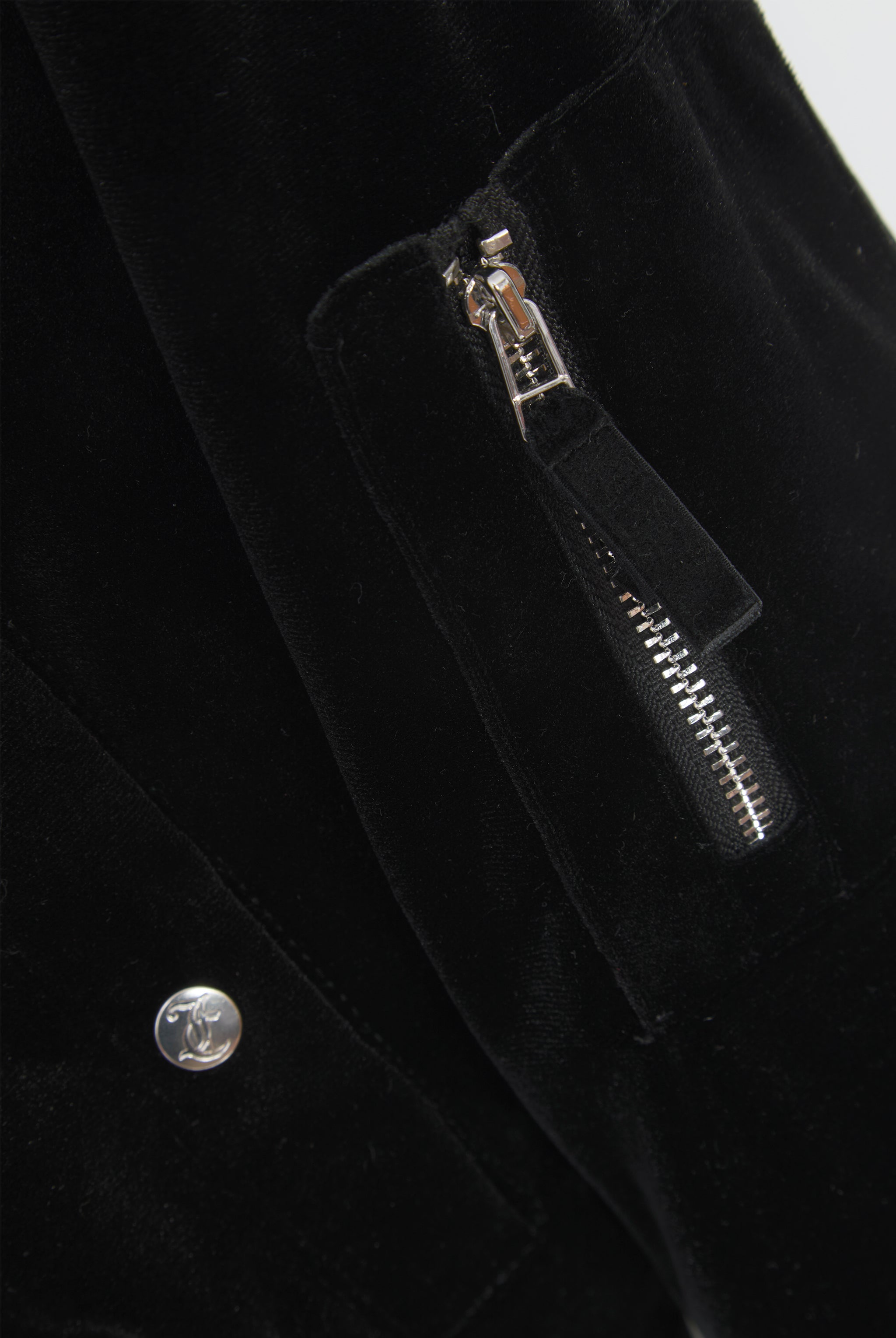 BLACK VELOUR DIAMANTE BOMBER JACKET WITH FUR LINED HOOD Juicy Couture UK