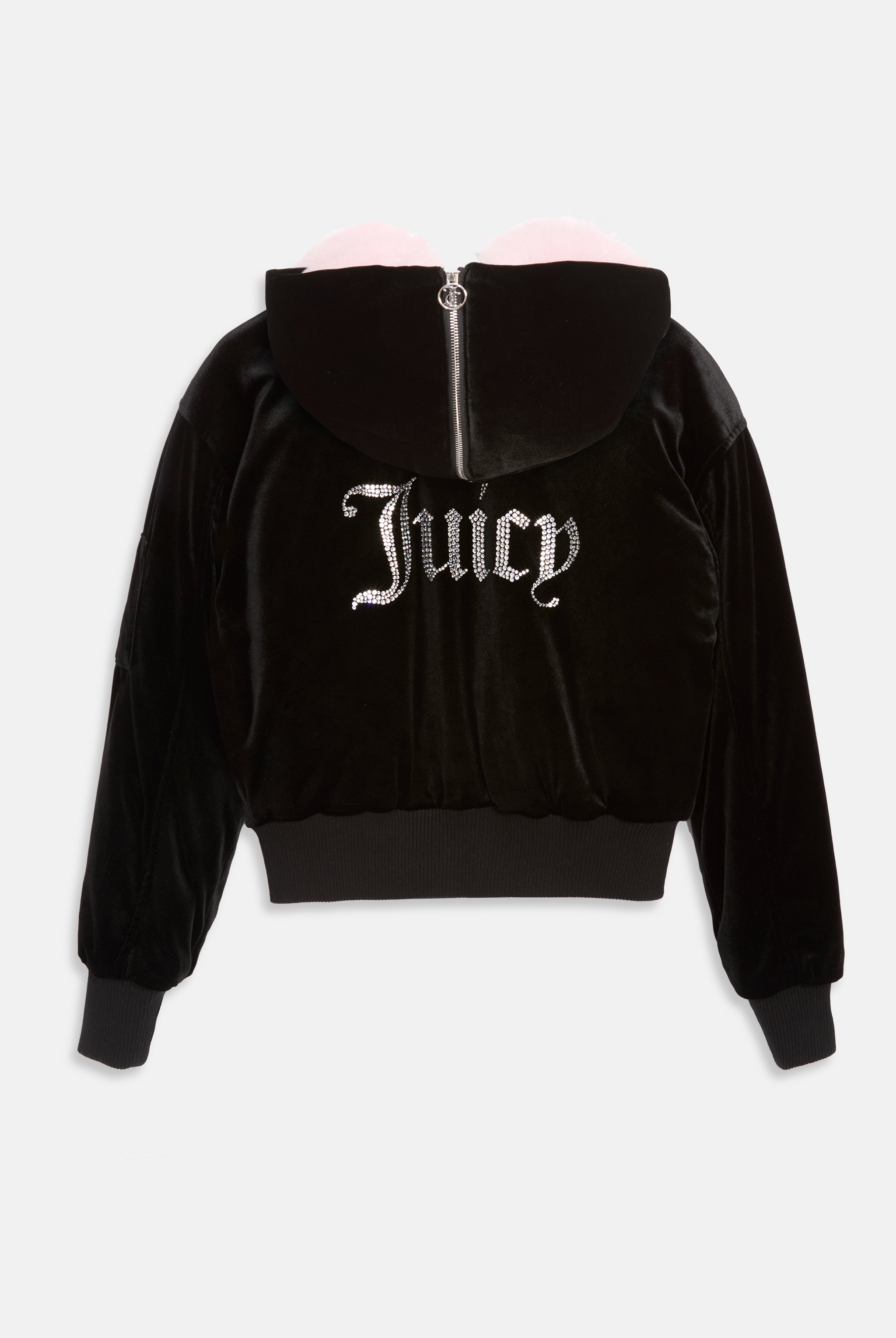 Black fur lined bomber jacket online