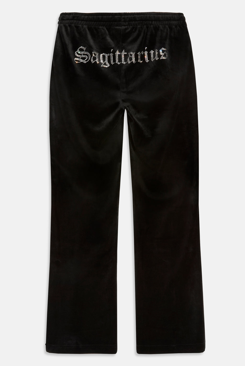 'SAGITTARIUS' BLACK VELOUR DIAMANTÉ TRACKSUIT BOTTOM