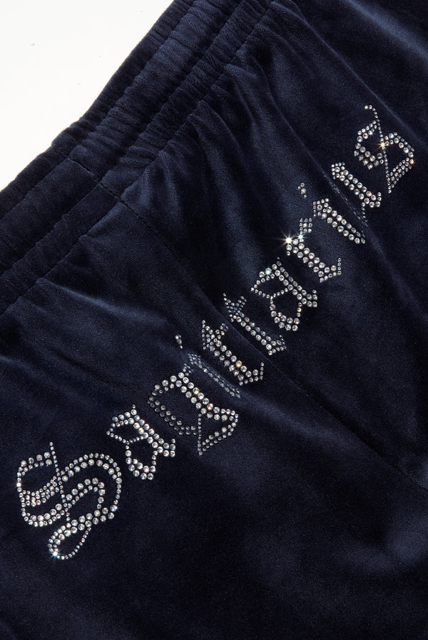 'SAGITTARIUS' NIGHT SKY VELOUR DIAMANTÉ TRACKSUIT BOTTOM