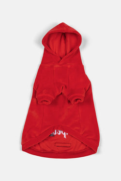 Displays the Toreador 'Juicy' branded Santa's Little Helper Pet Hoodie