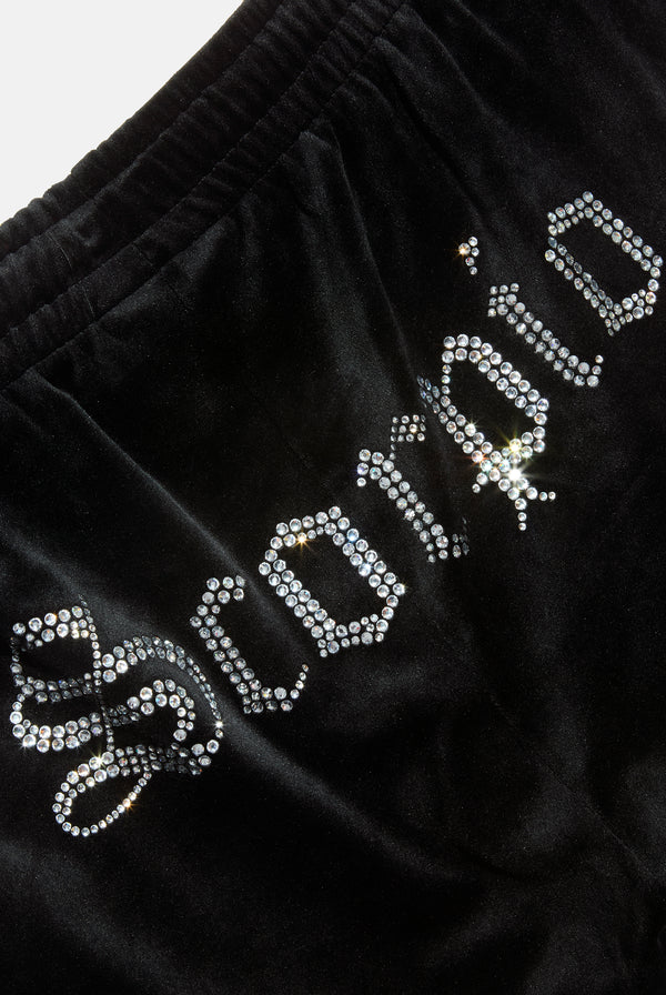 'SCORPIO' BLACK VELOUR DIAMANTÉ TRACKSUIT BOTTOM
