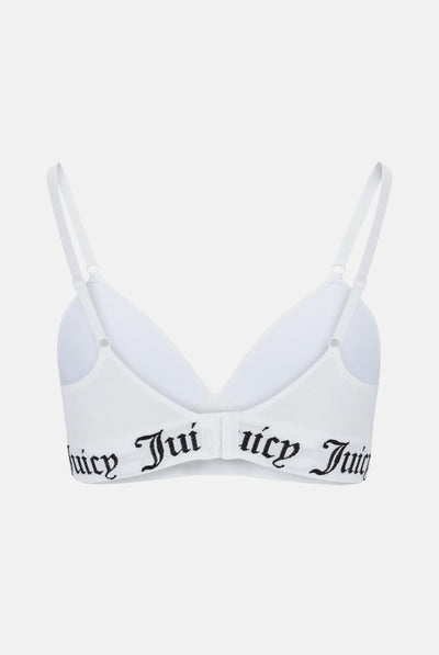 WHITE SEAMLESS RIB MOULDED CUP TRIANGLE BRA