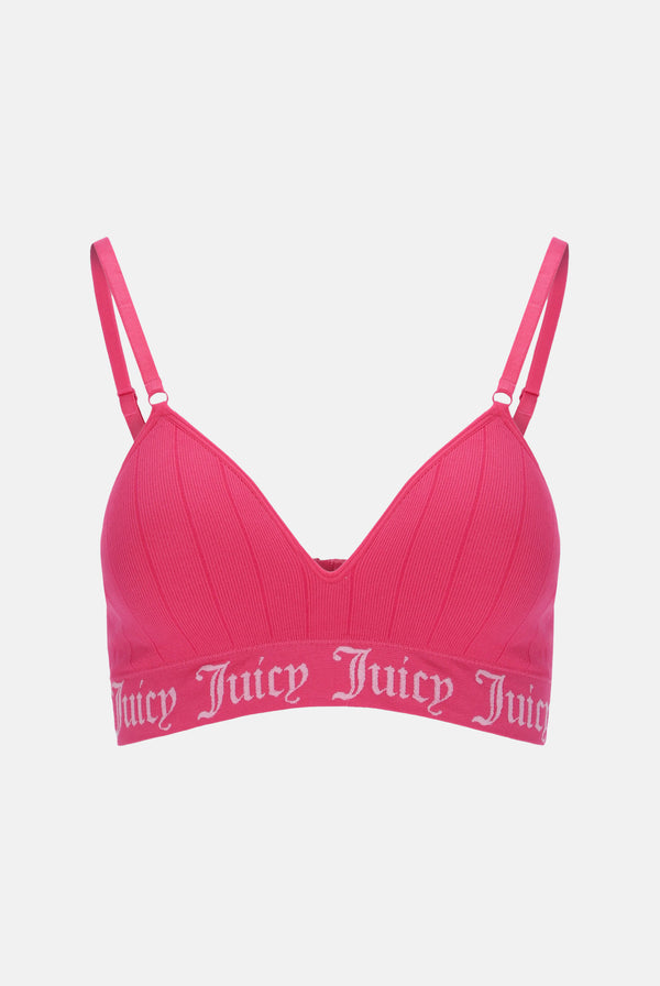 RASPBERRY SORBET SEAMLESS RIB MOULDED CUP TRIANGLE BRA – Juicy Couture UK