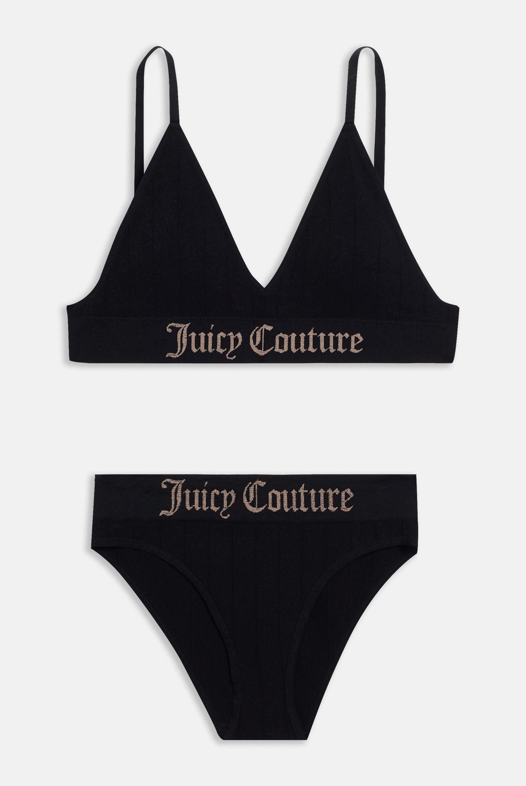 BLACK SATIN CHARM TRIANGLE BRA – Juicy Couture UK