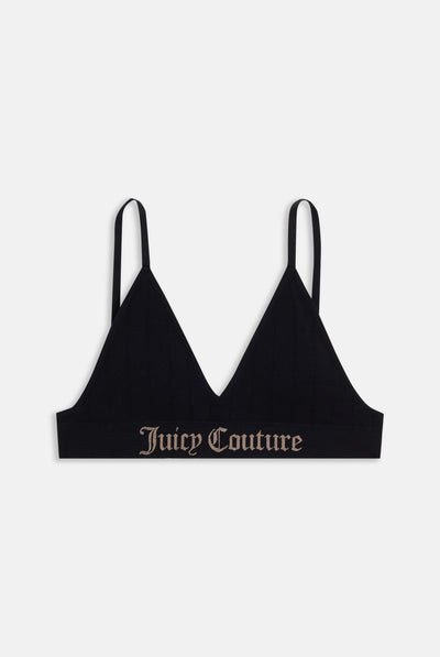 Juicy Couture co-ord triangle bra with logo trim in pink