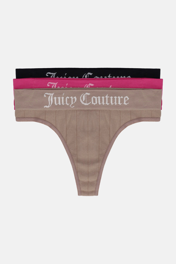 3 PACK OF SEAMLESS RIB THONGS