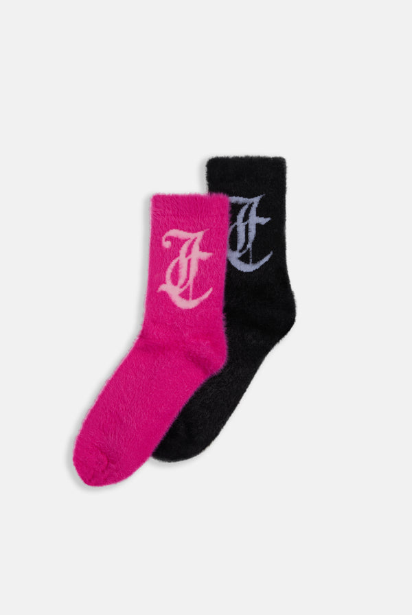 SEASONAL FLUFFY SOCKS 2 PACK