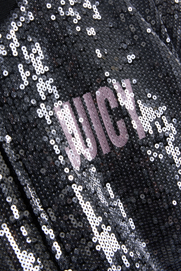 CHOOSE JUICY SEQUIN CROPPED BOMBER