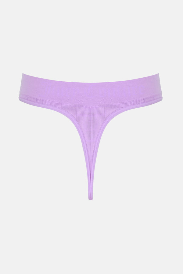 Purple Seamless Rib Thong