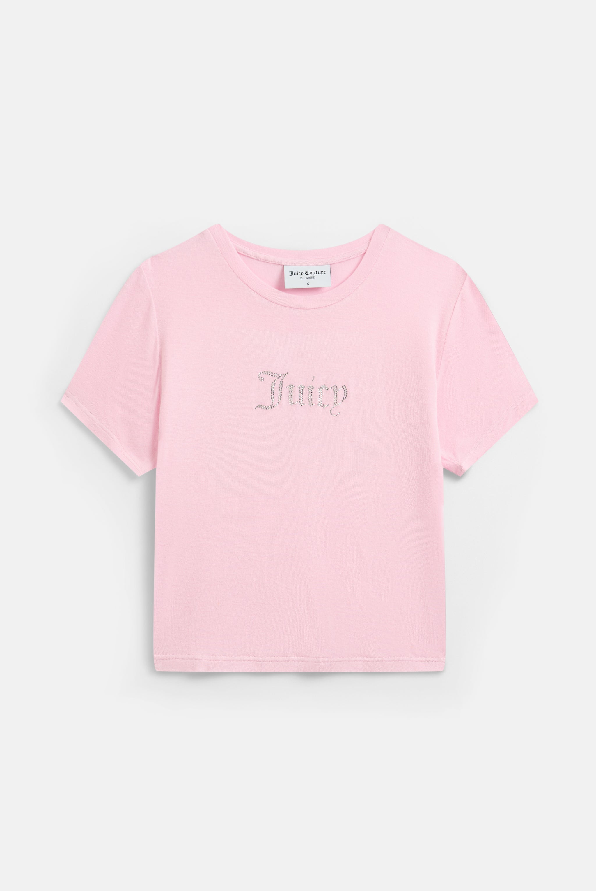 JUICY PINK SHEER JERSEY DIAMANTE FITTED TEE