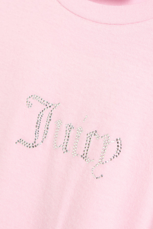 JUICY PINK SHEER JERSEY DIAMANTE FITTED TEE