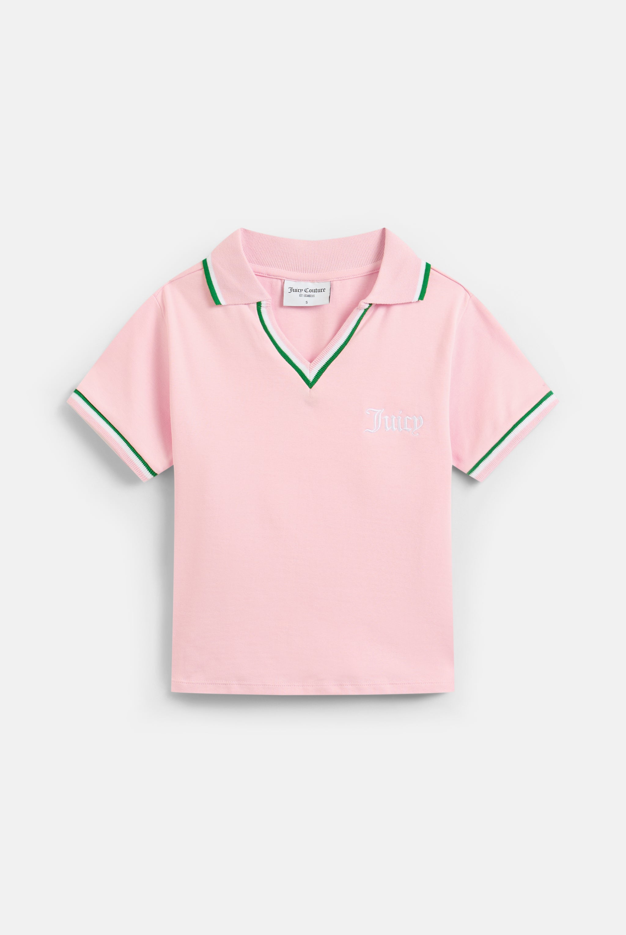 JERSEY FITTED POLO SHIRT WITH STRIPED TI – Juicy Couture UK