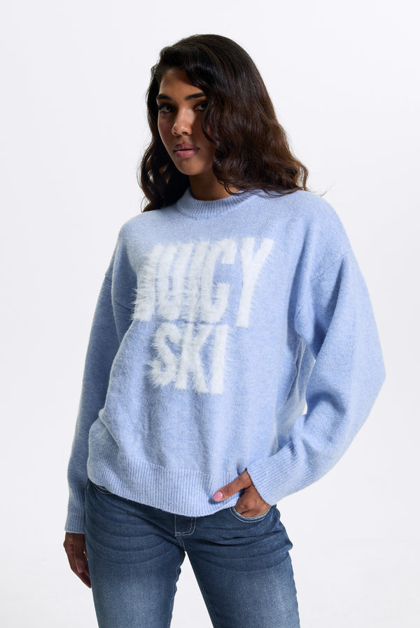 Powder Blue Juicy Ski Knit Jumper