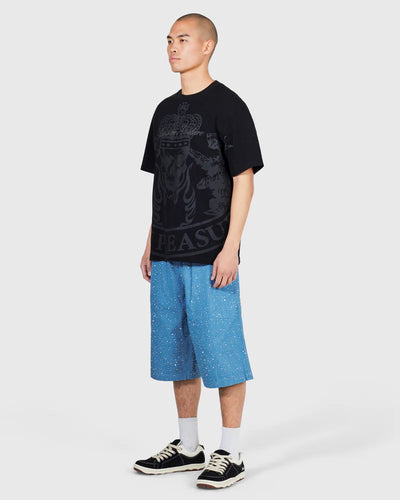'Juicy by PLEASURES' BLACK TONAL PRINT T-SHIRT