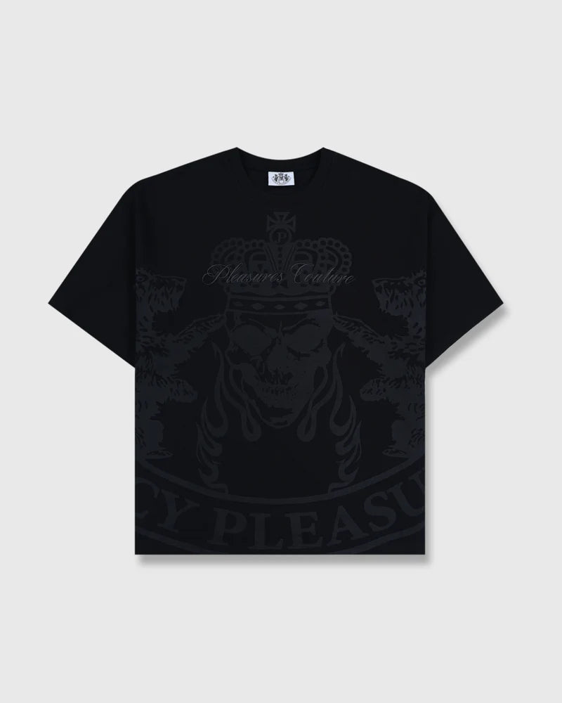 'Juicy by PLEASURES' BLACK TONAL PRINT T-SHIRT