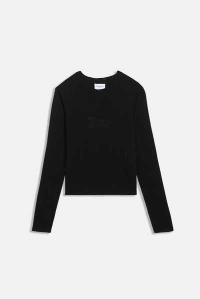 BLACK SHEER JERSEY LONG SLEEVE TEE