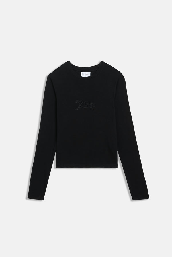 BLACK SHEER JERSEY LONG SLEEVE TEE