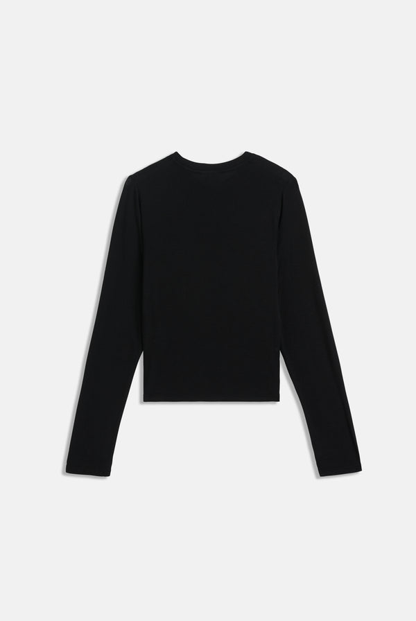 BLACK SHEER JERSEY LONG SLEEVE TEE