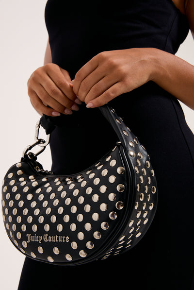 ALL OVER STUD BLACK PU HANDBAG