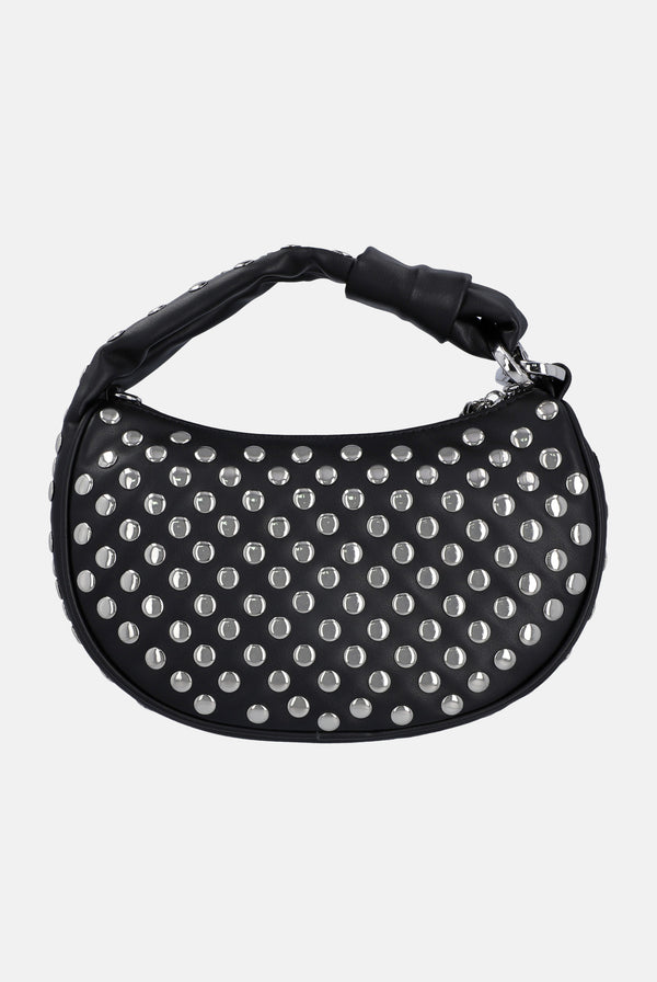 ALL OVER STUD BLACK PU HANDBAG