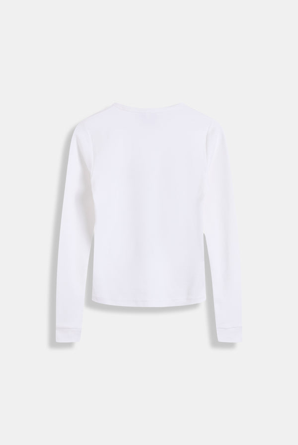 WHITE 'JUICY SNOW BUNNY' GLITTER LONG SLEEVE TEE