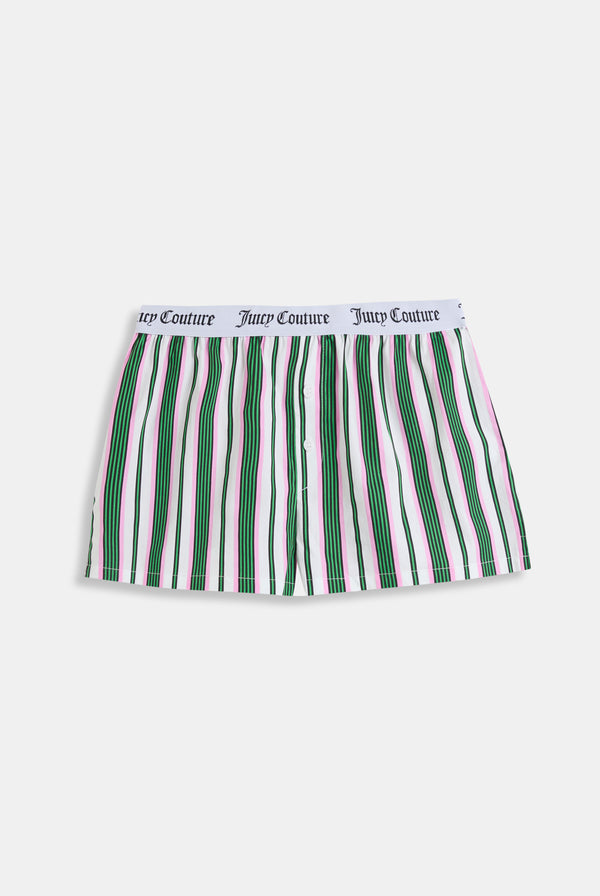 GREEN STRIPE COTTON BOXER