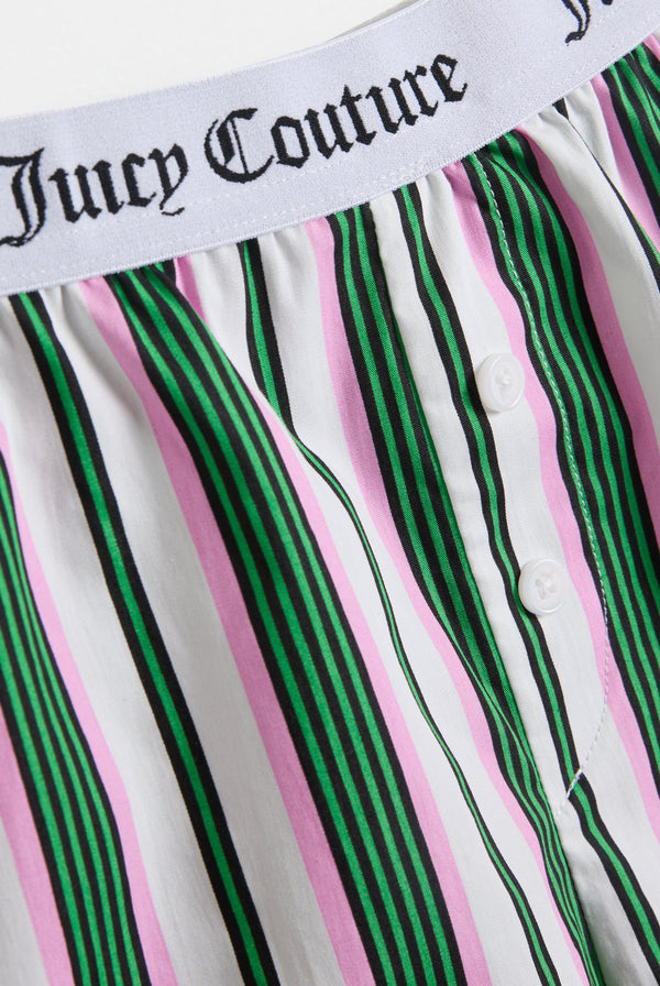 GREEN STRIPE COTTON BOXER