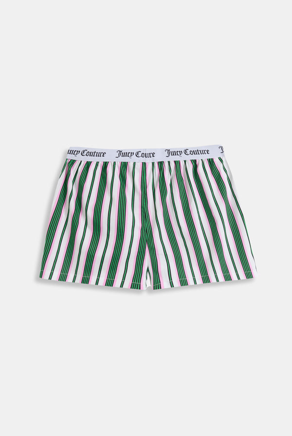 GREEN STRIPE COTTON BOXER