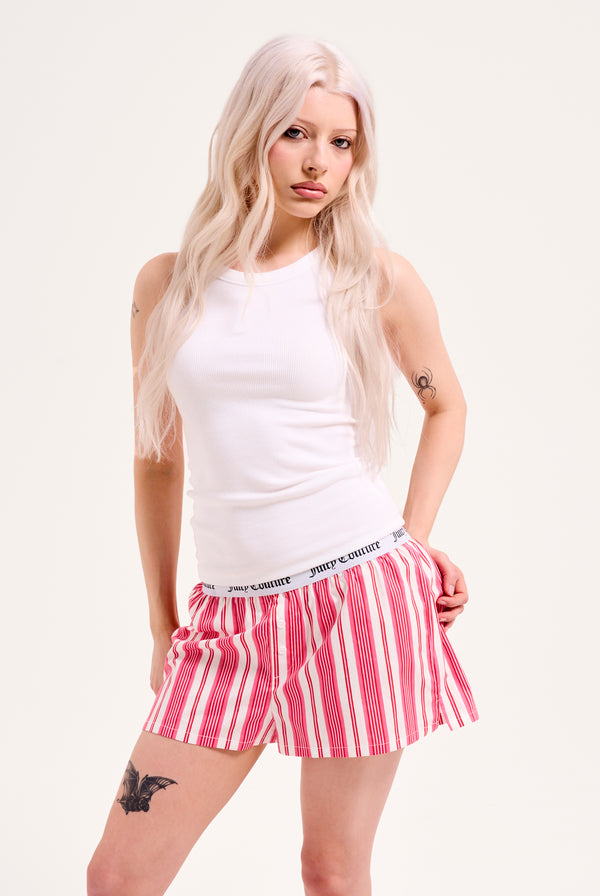 PINK STRIPE COTTON BOXER
