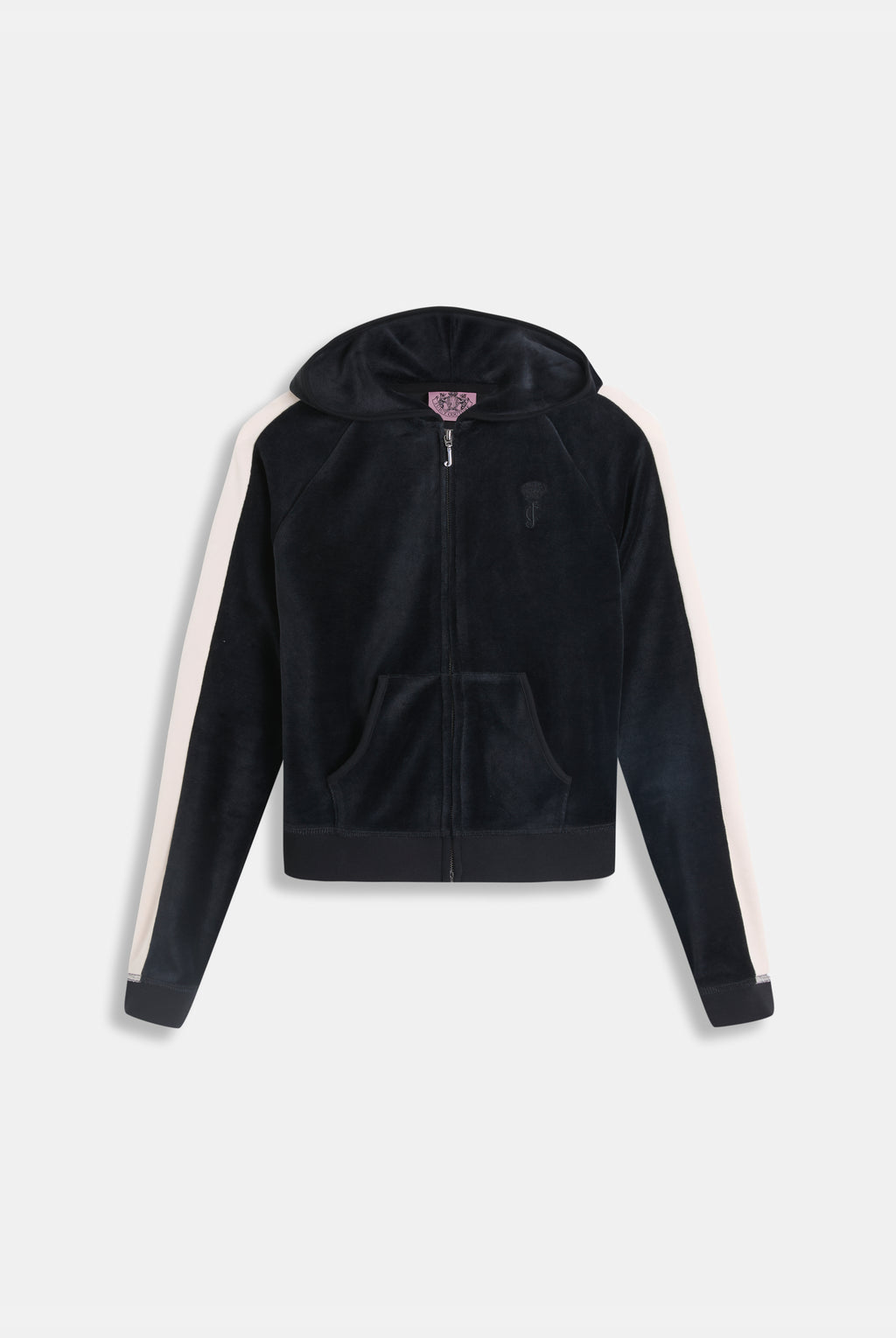 BLACK STRIPE BAMBOO VELOUR HERITAGE HOODIE