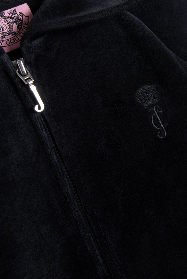 BLACK STRIPE BAMBOO VELOUR HERITAGE HOODIE
