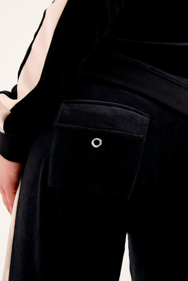 BLACK OG STRAIGHT STRIPE LOW RISE PANT
