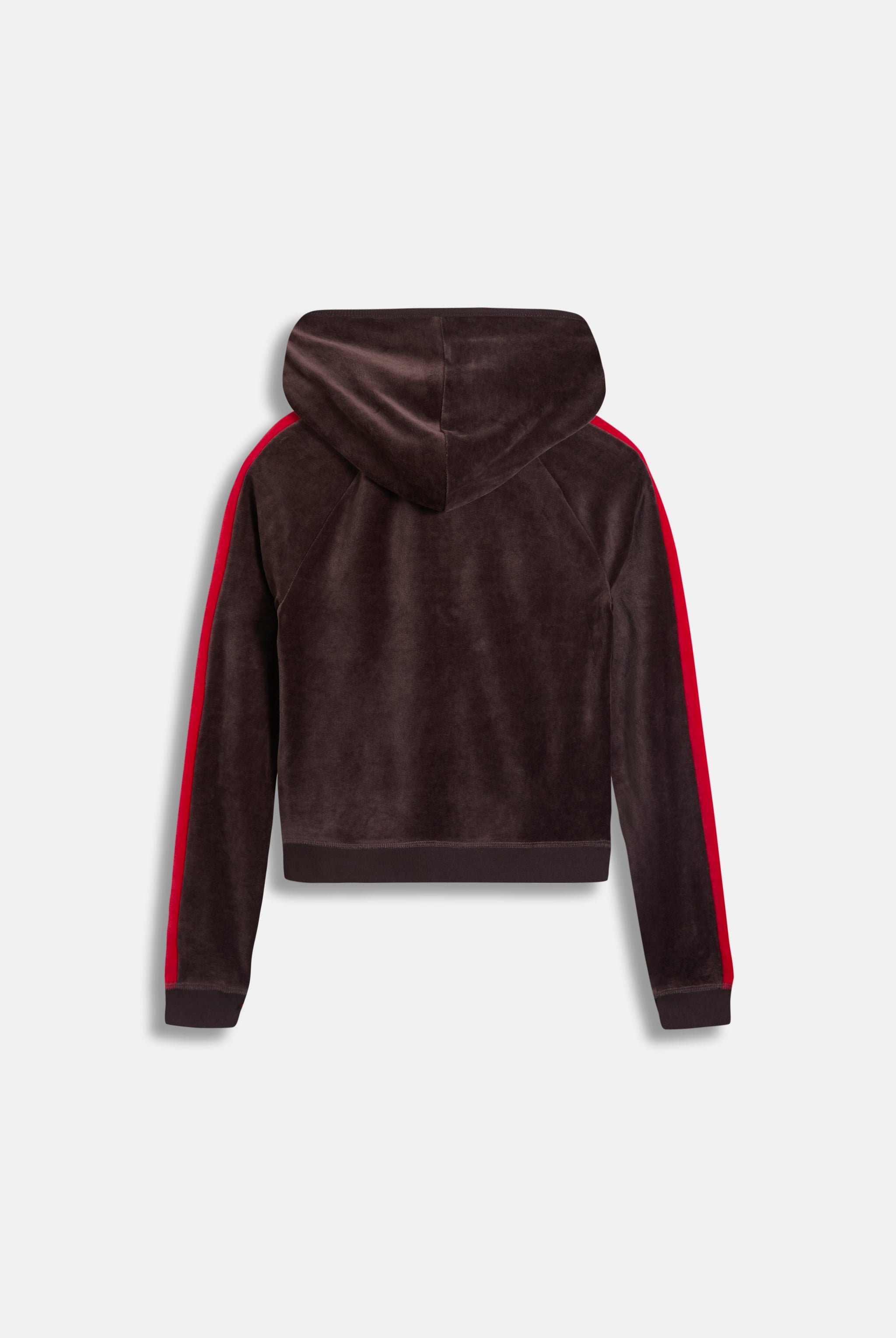 juicy Women's Brown with Red Stripe Velour Hoodie – Juicy Couture UK