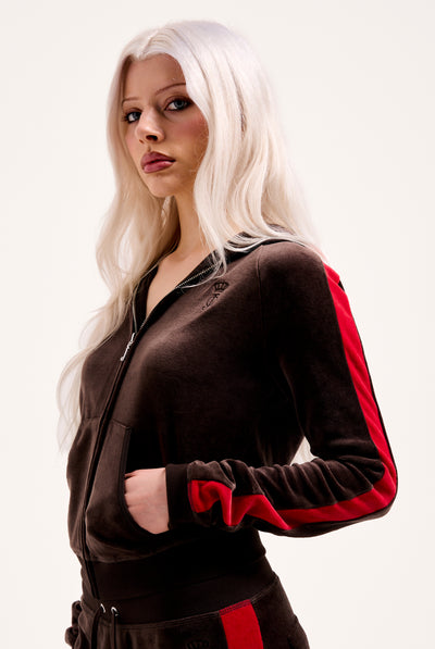 JAVA STRIPE BAMBOO VELOUR HERITAGE HOODIE