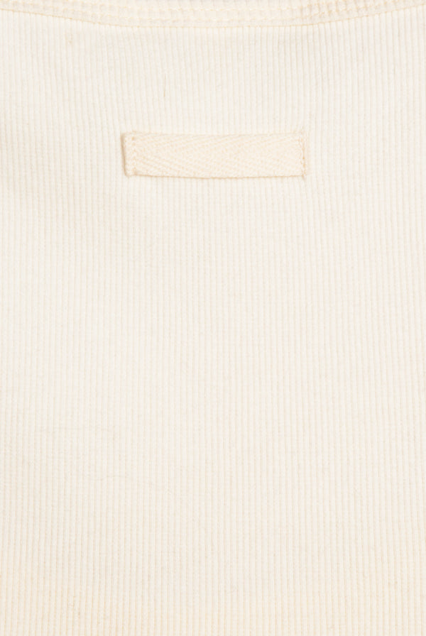 WHITE LONGLINE RIBBED VEST