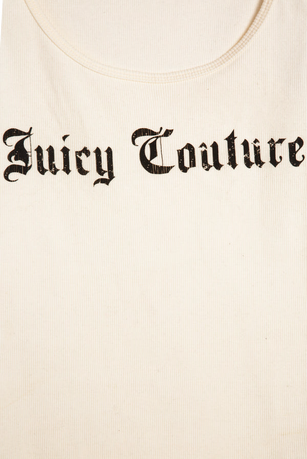 WHITE LONGLINE RIBBED VEST