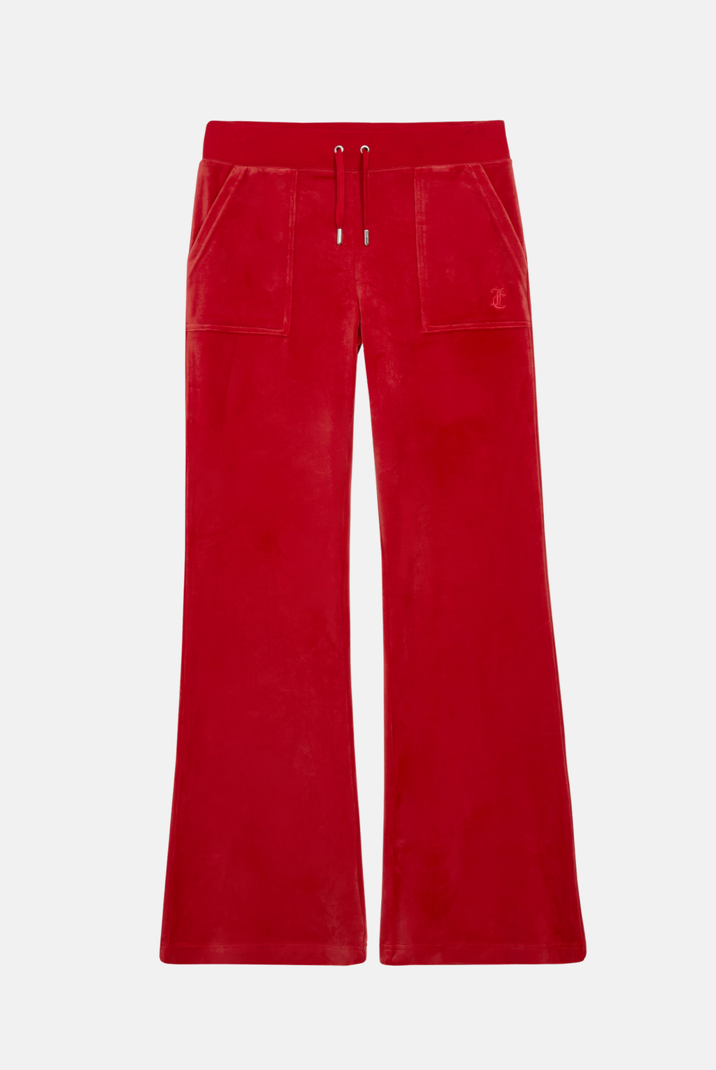 ASTOR RED LOW RISE FLARE CLASSIC VELOUR TRACK PANT