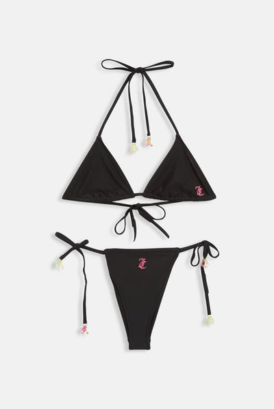 BLACK FRUIT CHARM RECYCLED BIKINI