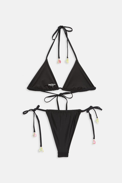 BLACK FRUIT CHARM RECYCLED BIKINI