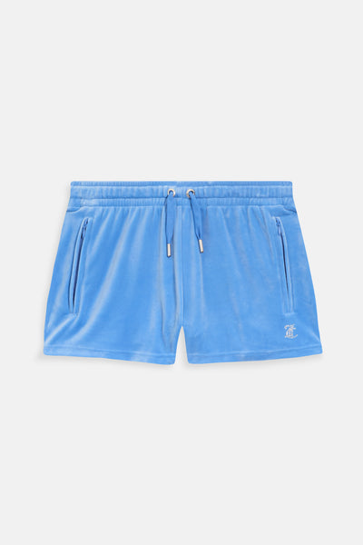 WASHED REGATTA VELOUR DIAMANTÉ TRACK SHORTS