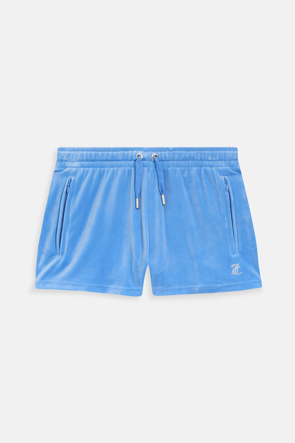 WASHED REGATTA VELOUR DIAMANTÉ TRACK SHORTS